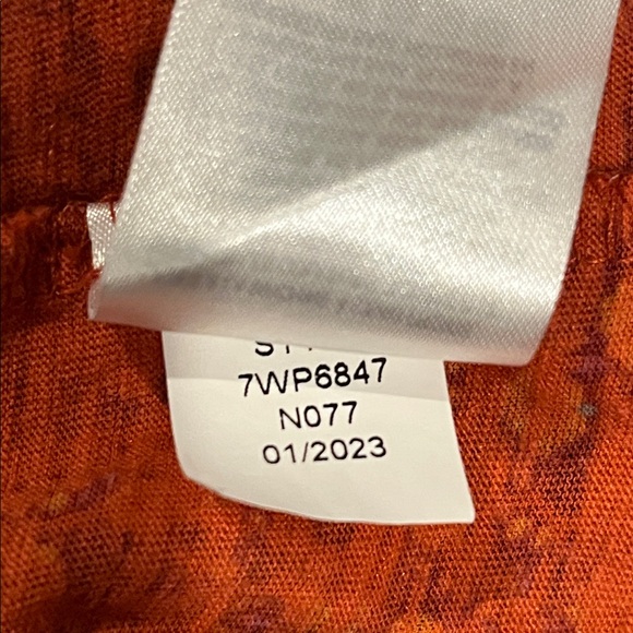 Lucky Brand Top Women’s Red Boho Print Flutter Sleeve lightweight Summer Large - Picture 8 of 12